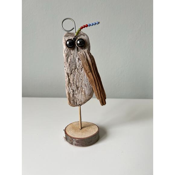 Handcrafted Driftwood Owl Figure - Picture 1 of 4